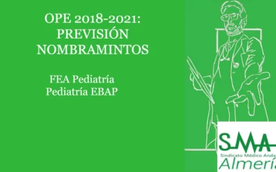 OPE 2018-21: PREVISION NOMBRAMIENTOS DE PEDIATRAS EBAP Y DE FEA DE PEDIATRÍA.