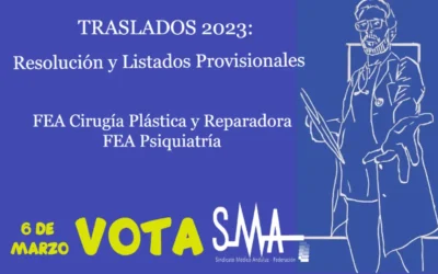 TRASLADOS 2023: Resolución Provisional y Listado provisional. FEA Cirugía Plástica y Reparadora y Psiquiatría.