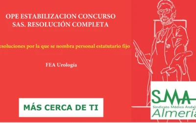 OPE ESTABILIZACION CONCURSO SAS. Resoluciones por la que se nombra personal estatutario fijo FEA Urología. Acceso libre