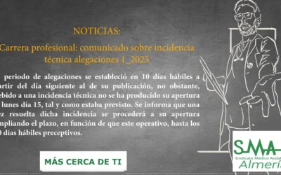 Noticias: Carrera profesional: comunicado sobre incidencia técnica alegaciones 1 Semestre 2023